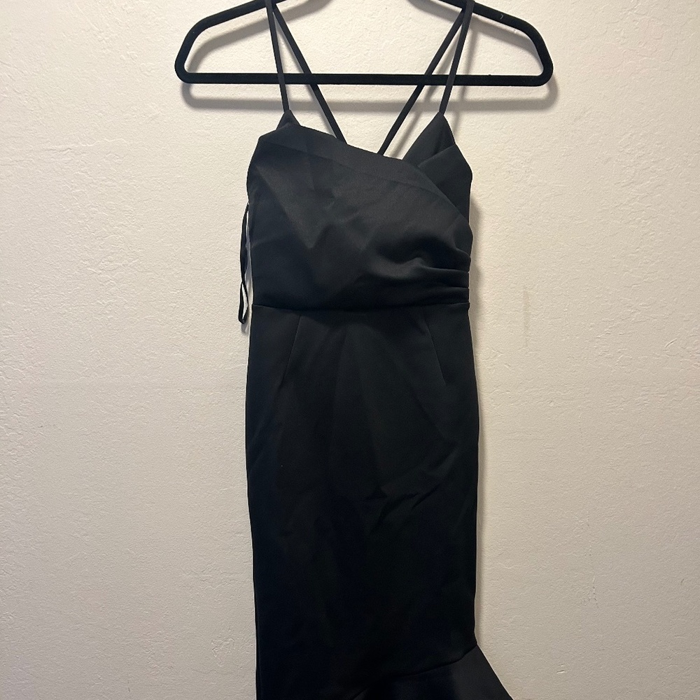 ASOS Scuba Cami Midi Dress in Black (Size 2)
